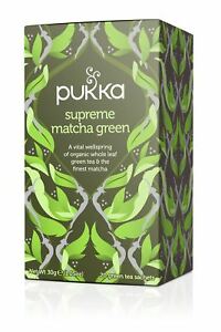 PUKKA SUPREME MATCHA GREEN ORGANIC HERBAL TEA BAGS x 20